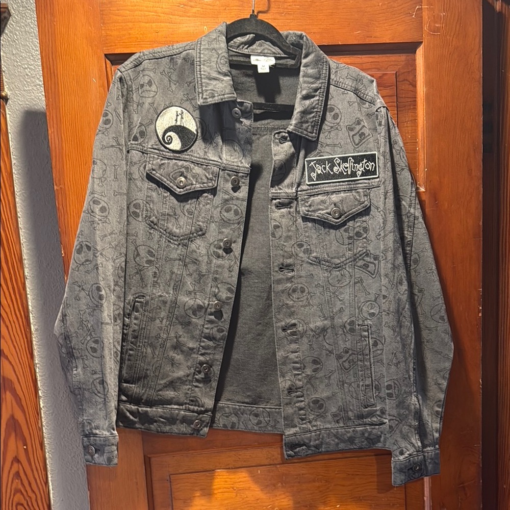 Jack Skellington Gray Denim Jacket